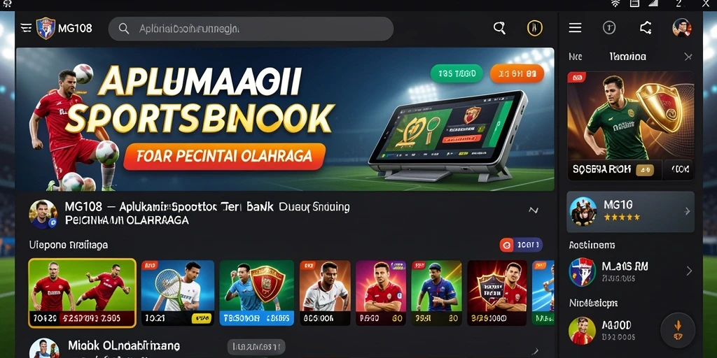 Screenshot yang menunjukkan pengalaman taruhan olahraga di MG108.