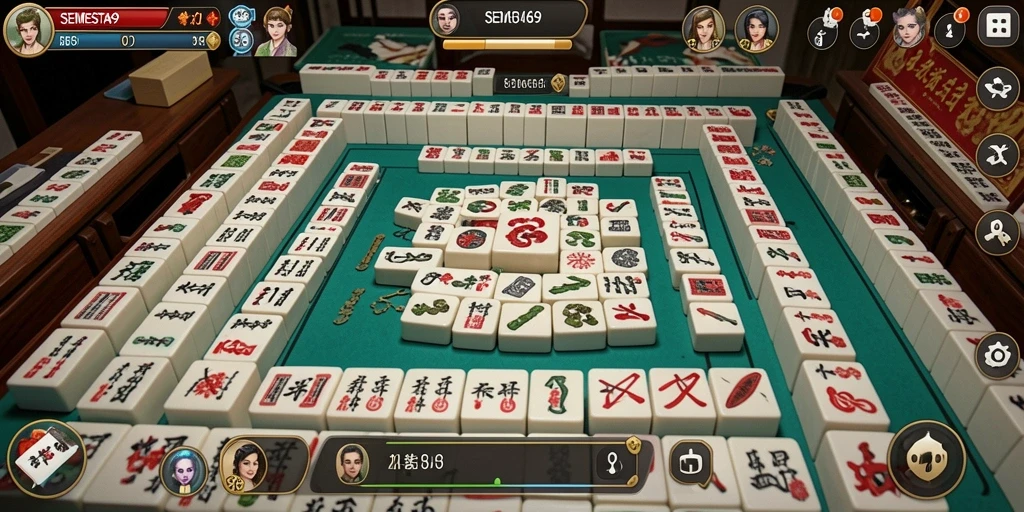 Tampilan menarik gameplay Mahjong di SEMESTA69, penuh warna dan tantangan.