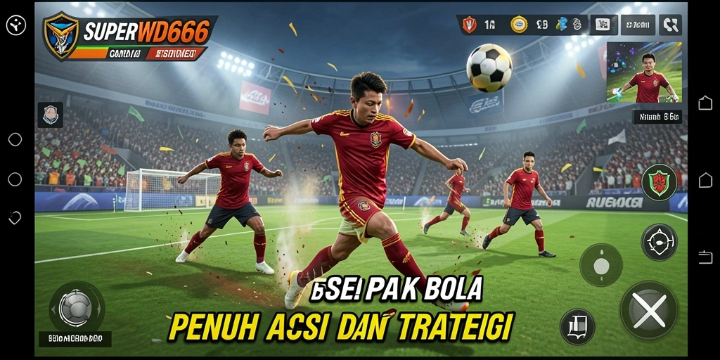 Tampilan gameplay olahraga sepak bola yang seru dan realistis.
